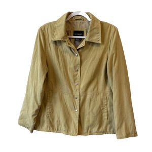 Outbrook Women's L Boho‎ Light Camel Faux Suede Button Jacket Neutral Capsule